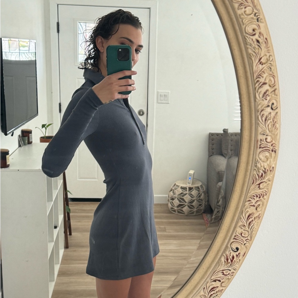 Kookai Australia small grey mini knit shirt dress. Brand new with tags